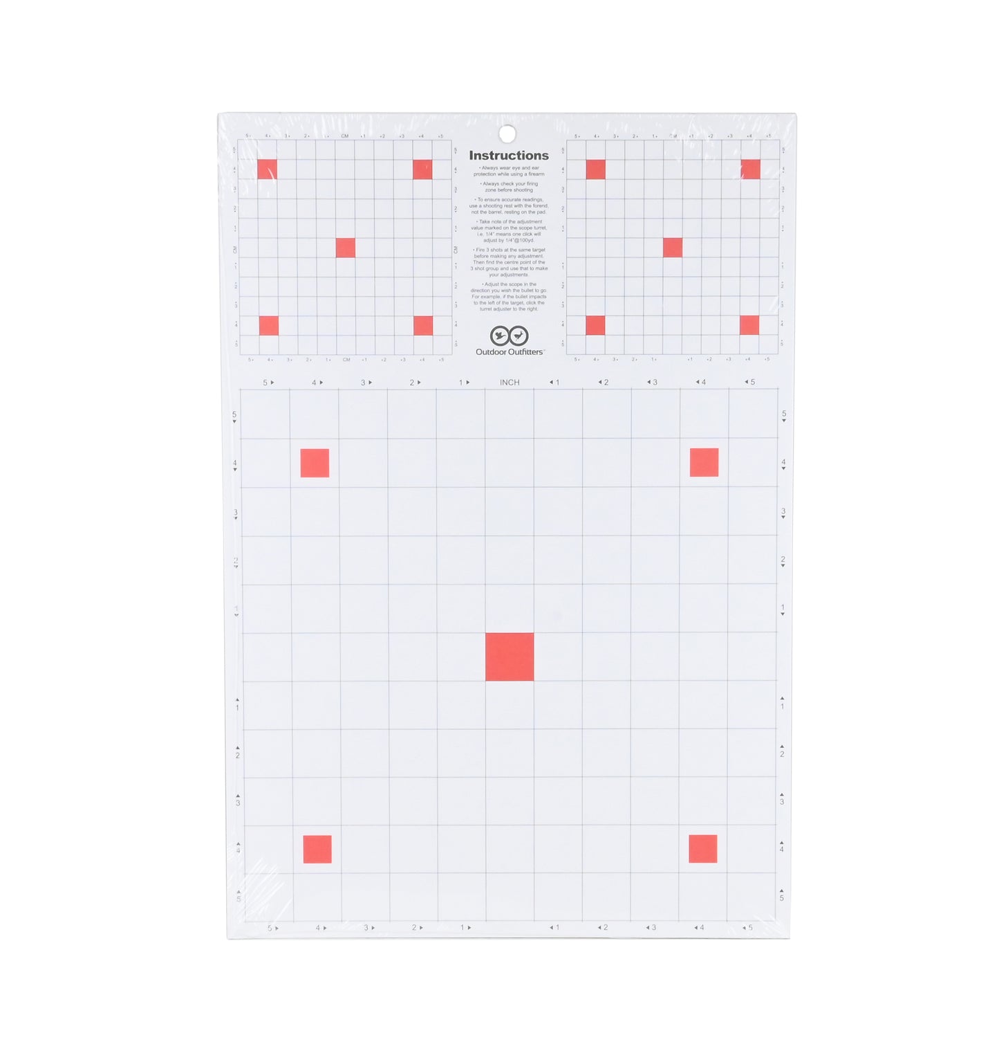 OO A3 Large Paper Targets Red 10pack